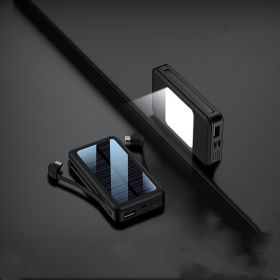 Ultra-thin Portable Large-capacity Solar Power Bank (Option: Black-10000mah)