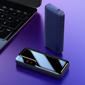Private Model Leather Texture Mirror Power Bank 5 Sections (Option: Blue-11000mah)