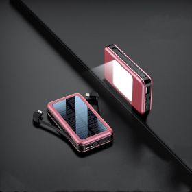 Ultra-thin Portable Large-capacity Solar Power Bank (Option: Rose Gold-10000mah)