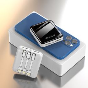 Detachable Self-contained Power Bank Mini Mirror (Option: White-6000mAh)